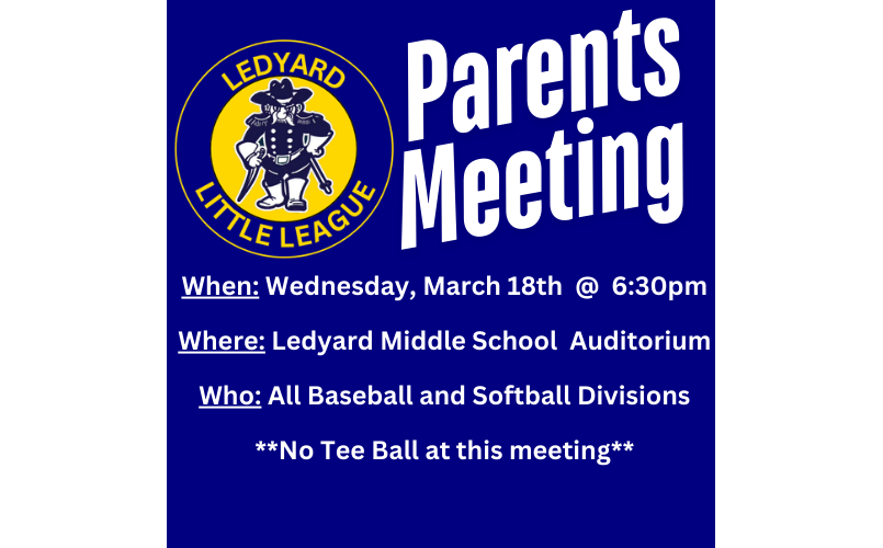 Parents Meeting March 18th @ 6:30pm